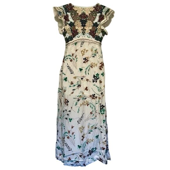 Anthropologie Printed V-Neck Maxi Dress Size 6 / 18.5 PTP New w/ Tag MSRP $198 - Picture 14 of 16